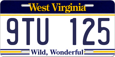 WV license plate 9TU125