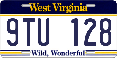 WV license plate 9TU128