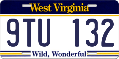 WV license plate 9TU132