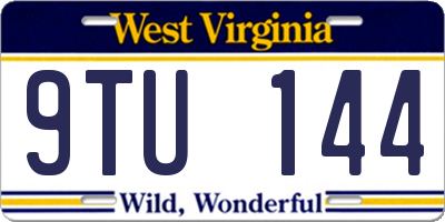 WV license plate 9TU144