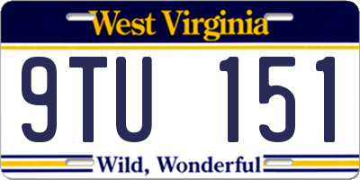 WV license plate 9TU151