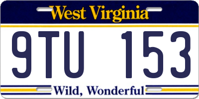 WV license plate 9TU153