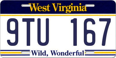 WV license plate 9TU167