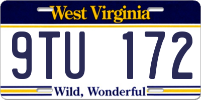 WV license plate 9TU172