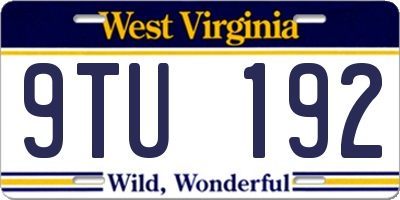 WV license plate 9TU192