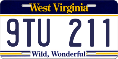 WV license plate 9TU211