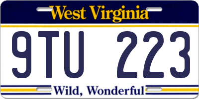 WV license plate 9TU223