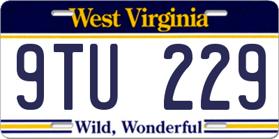 WV license plate 9TU229