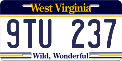 WV license plate 9TU237
