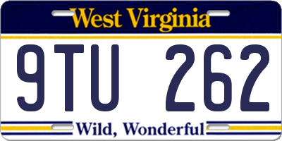 WV license plate 9TU262