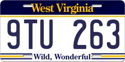 WV license plate 9TU263