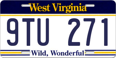 WV license plate 9TU271