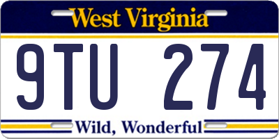 WV license plate 9TU274
