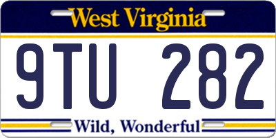 WV license plate 9TU282