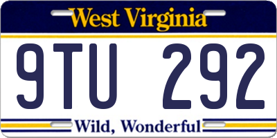 WV license plate 9TU292