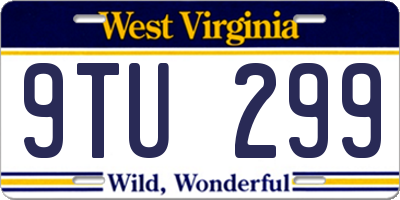 WV license plate 9TU299
