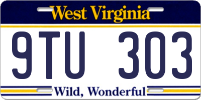 WV license plate 9TU303