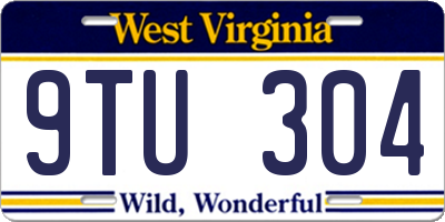 WV license plate 9TU304