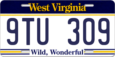 WV license plate 9TU309