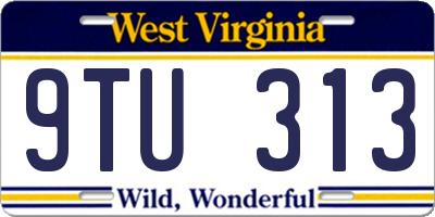WV license plate 9TU313