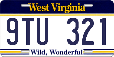 WV license plate 9TU321