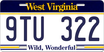 WV license plate 9TU322
