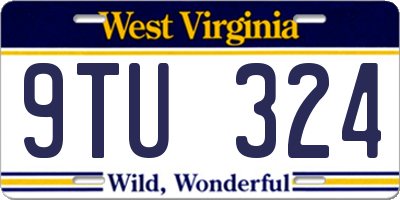 WV license plate 9TU324