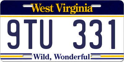 WV license plate 9TU331