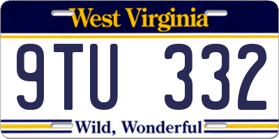 WV license plate 9TU332