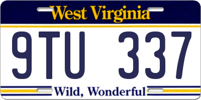 WV license plate 9TU337