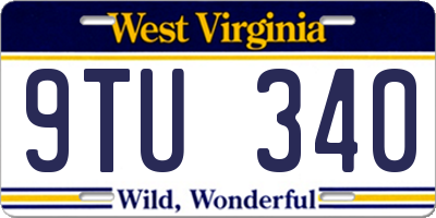 WV license plate 9TU340