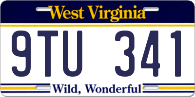 WV license plate 9TU341