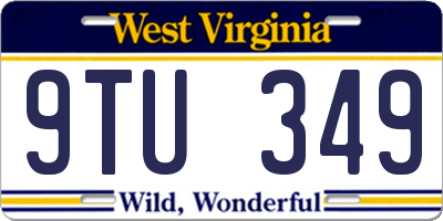 WV license plate 9TU349