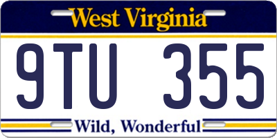 WV license plate 9TU355