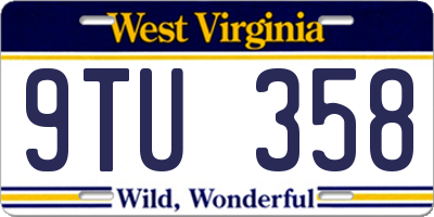 WV license plate 9TU358