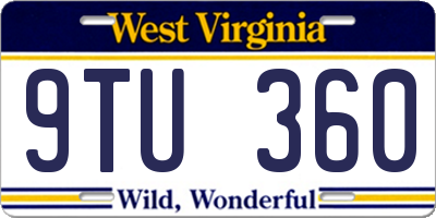 WV license plate 9TU360