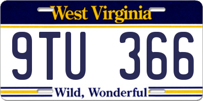 WV license plate 9TU366