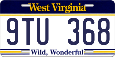 WV license plate 9TU368