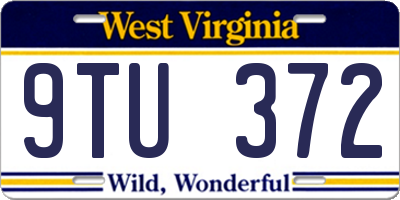 WV license plate 9TU372