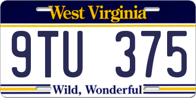 WV license plate 9TU375