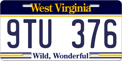 WV license plate 9TU376