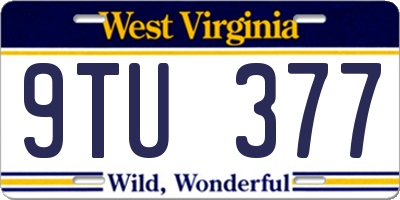 WV license plate 9TU377