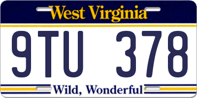WV license plate 9TU378