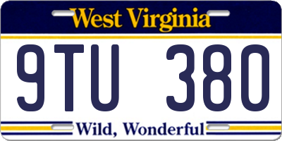 WV license plate 9TU380