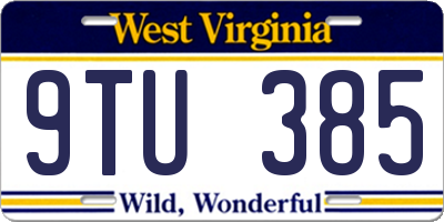 WV license plate 9TU385