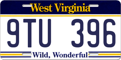 WV license plate 9TU396