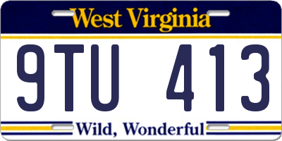 WV license plate 9TU413
