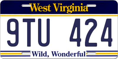 WV license plate 9TU424