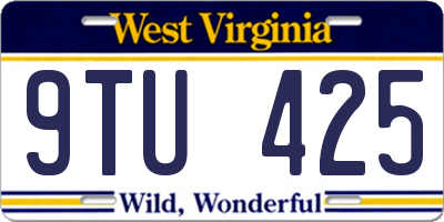 WV license plate 9TU425