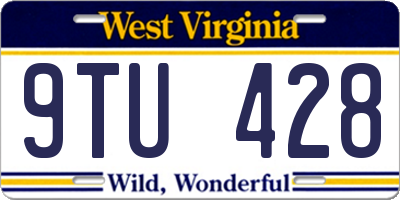 WV license plate 9TU428